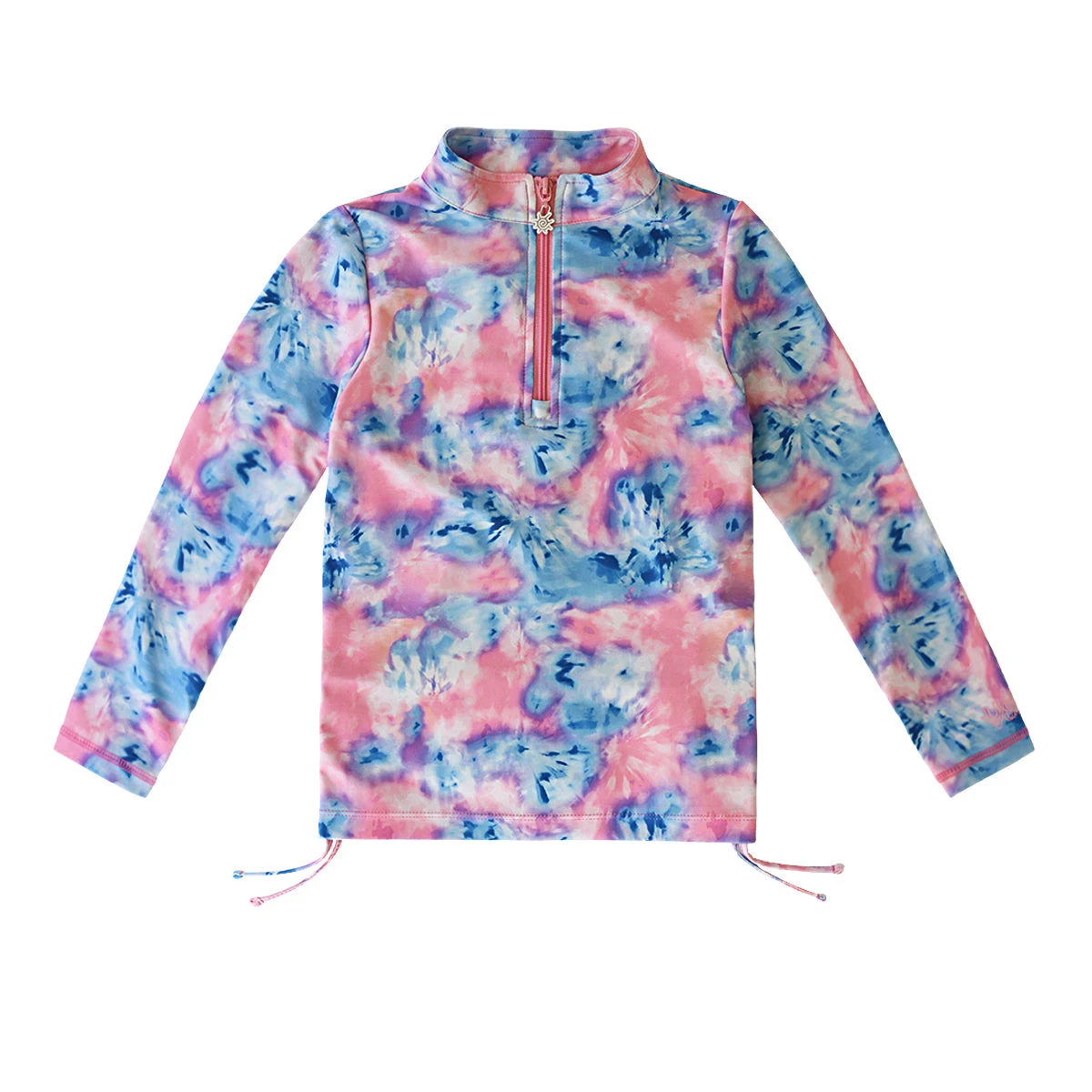 Girl's Half Zip Ruched Sun & Swim Shirt - Image 3